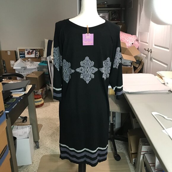 Women's Sweet Sinammon Black knit dress Size M, NWT - Picture 1 of 11
